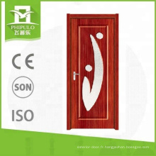 2018 chine vente chaude design intérieur pvc bois porte en verre